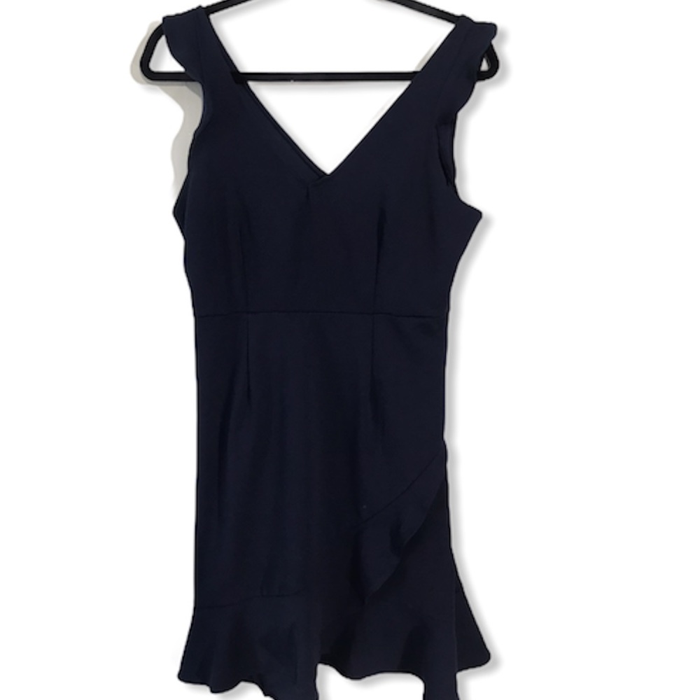 The Vanity Room Navy Crepe Ruffle Sleeveless Dress - Picture 2 of 7